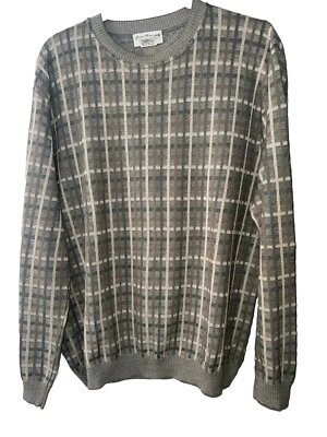 Norm Thompson Earthy Sage Cream Sweater Cotton/acrylic Blend Large Crewneck EUC - Image 1 of 4