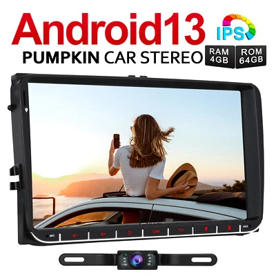 Pumpkin 9" Android 13 Autoradio 2DIN GPS Navi 4GB 64GB for VW Golf Passat+Kamera - Bild 1 von 4
