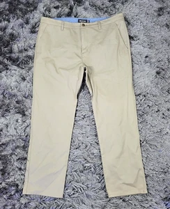 Betabrand Khaki Pants Men's 40 X 30 Beige Tan Cotton Formal Straight Leg Zip-Fly - Picture 1 of 20