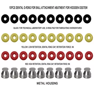 10 Stück Dental O-Ring für Kugel Abutments Aufsatz passend für Hiossen Osstem Implantat Kit - Bild 1 von 19