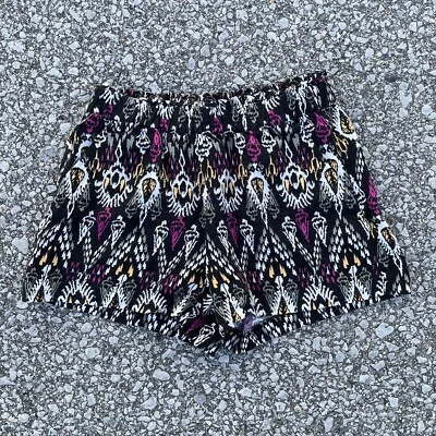 Pantalones Cortos LOFT Para Mujer Pequeños Multicolor Mezcla de Lino Fair Isle Boho Bohemio Elastizados Foto 1 de 4