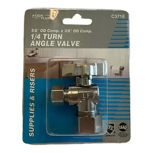 Aqua Plumb 1/4 Valvola ad angolo di giro 5/8" OD Comp. x 3/8" OD Comp. C3716 - Foto 1 di 1