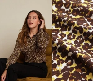 King Louie Chemise Blouse À Motif De Paon Animal Beige Brun Carina Hustle - Picture 1 of 5