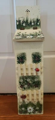 Birdhouse Wall Mounted Wooden Trash Bag Organizer Box Farmhouse Country - Image 1 of 4