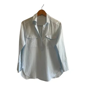 23 Vingt-Trois Arrondissements Shirt Women's Size Medium EU40 Striped Light Blue - Picture 1 of 4