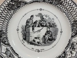 + Assiette Creil & Montereau Leboeuf Milliet - militaire n°12 qui dort dine + - Imagen 1 de 6
