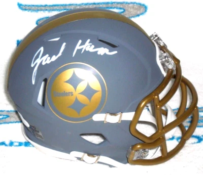 JACK HAM SIGNED PITTSBURGH STEELERS SLATE ALTERNATE MINI HELMET - J.S.A. Cert - Image 1 of 4