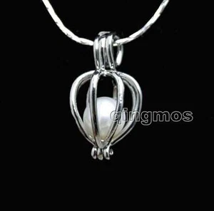 VENTA Collar de Cadena Colgante Corazón de 10 mm y Perla Blanco Natural de 17" Gratis-n6313 - Imagen 1 de 13