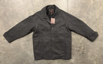 NUEVO CON ETIQUETAS STEVE & BARRY'S The Wooly Mammoth Hombres Abrigo de Lana Chaqueta Gris Talla Grande Foto 1 de 4