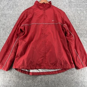 Vintage Nike Youth Red Windbreaker Lined Track Silver Tag Jacket Size XL (16-18) - Picture 1 of 16