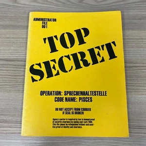 TOP SECRET INTRODUCTORY RPG ROLEPLAY ADMIN FILE 001 CODE NAME PISCES 1980 TSR - Picture 1 of 9