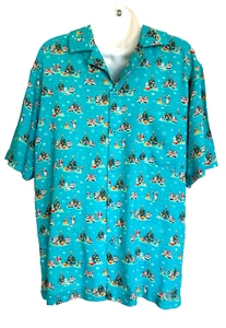 Disney Mickey & Friends Christmas Holiday Santa Hawaiian Shirt Men's S NEW - Picture 1 of 14