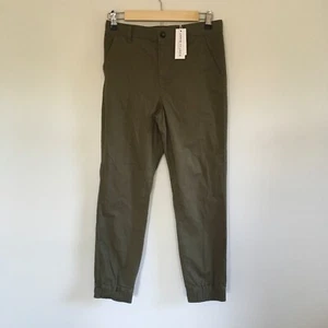Janie and Jack Stretch Twill Jogger Pants Boy Sz 14 Olive Green Adjustable Waist - Picture 1 of 16