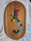 Handmade Panama Custom Wooden Tray~VTG~1960's,1970's Folk Art Painted Canal
