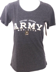 NEW U.S. Army Black Knights Blue 84 SS Gray Scoop Neck Tee T-Shirt Women's M - Picture 1 of 9
