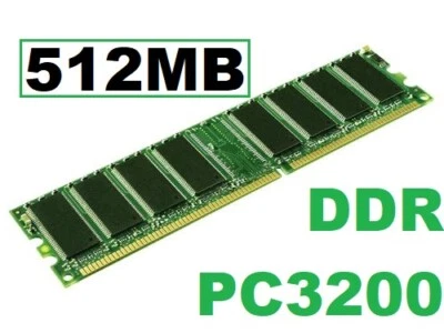 512MB DDR DDR1 RAM Memory PC3200 400MHz 184-pin 2.5V Memory STANDARD - Image 1 of 3