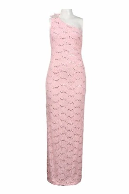 Hailey One Shoulder Sequin Stretch Lace Gown fits size 10 12 Icy Pink NWT $159 - Image 1 of 3