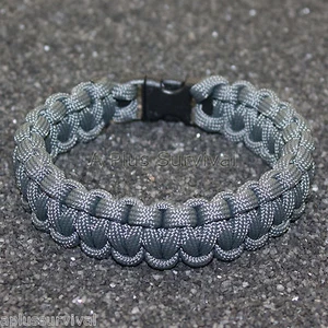 Pulsera de cuerda de supervivencia paracord gris carbón 550 lb tipo III - hecha en EE. UU. - Imagen 1 de 2