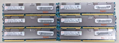 Lot of 6x Hynix 8GB DDR3 ECC Reg Server RAM HMT31GR7BFR4C-H9 PC3-10600R - Image 1 of 3