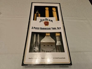 Juego de herramientas para parrilla de barbacoa Jim Beam de 3 piezas ~ Giratorio/Espátula - Pinzas - Tenedor - Imagen 1 de 4