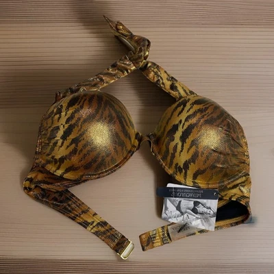 Top de bikini Victoria's Secret Miraculous 34B estampado animal acolchado natación añade 2 tazas Foto 1 de 4