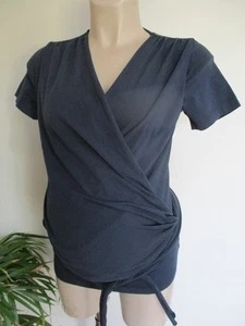 SERAPHINE MATERNITY NURSING NAVY SKIN TO SKIN WRAP TOP SIZE S 8-10 - Picture 1 of 3