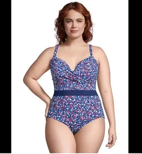 NEU Landsend X Draper James Einteiler Badeanzug Gr. 12 Blumendruck Bauchkontrolle - Bild 1 von 7