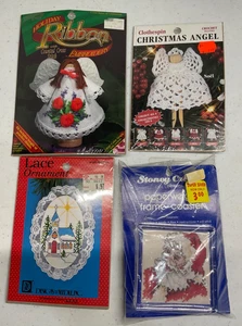 KONVOLUT 4 WEIHNACHTSBASTELSETS! GEZÄHLTES KREUZSTICH & HÄKELN! NOS - Bild 1 von 2