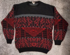Vintage Gio's Dallas Pullover Langarm rot/schwarz Gr. 52 (ca. Large US Size) - Bild 1 von 21
