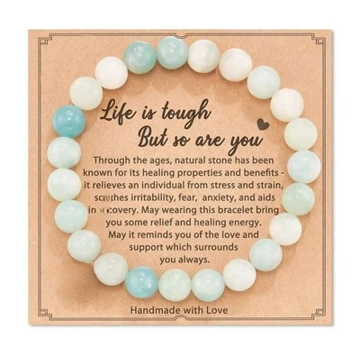 Armband AMAZONIT Mut und Glauben an das Gute Geschenk Inkl. Jute-Geschenkbeutel - Bild 1 von 4