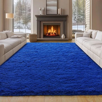 8x10 Area Rugs for Living Room, Blue Large Fluffy Shag Rug for Bedroom and Nu... - Image 1 of 4