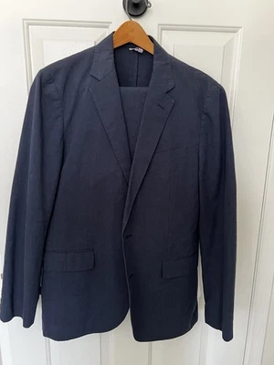 Men’s J. Crew Ludlow Navy Blue Linen Suit 38R 30x32 - Image 1 of 4