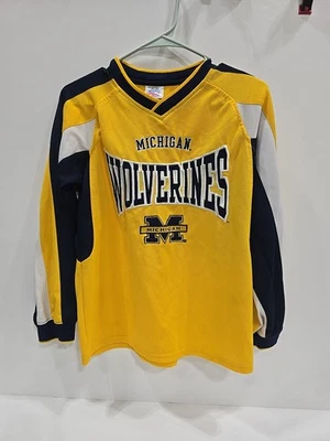 Camisa Jersey Michigan Wolverines Mighty Mac Sports Boys M 12-14 Grossa Decote V - Imagem 1 de 4