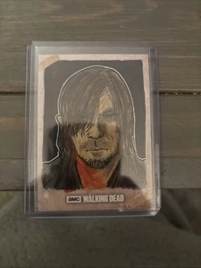 2017 Topps The Walking Dead Daryl Dixon 1/1 Sketch Card Artist Brendan Shaw - Picture 1 of 2