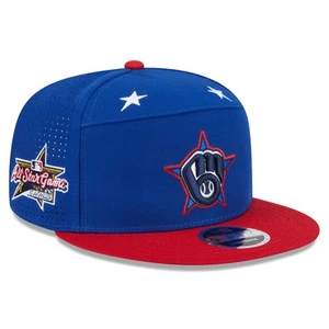 Hombre New Era Azul/Rojo Milwaukee Brewers 2025 MLB Juego de Estrellas Entrenamiento Lado - Imagen 1 de 5