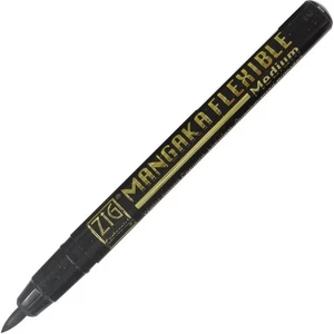 Kuretake ZIG Cartoonist, Mangaka Flexible, Medium Black (CNMM-010) - Picture 1 of 1
