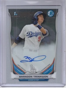 2014 Bowman Chrome Prospect Autographs Card #BCAPBT Brandon Trinkwon - Picture 1 of 2
