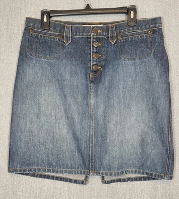 FALDA MIDI ABERCROMBIE & FITCH DENIM ABERTURA TRASERA 10 Retro Y2K Boho Abotonada Foto 1 de 4