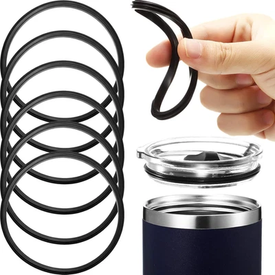6-Pack Black Rubber Lid Seal for 10,12,16 & 20oz Insulated O Shaped Seal Tumbler - Image 1 of 4