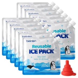 12 Pack Cooler Shock Ice Packs for Cooler Reusable 10x10 Inch Long Lasting Co... - Bild 1 von 6