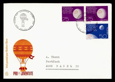 DR WHO 1964 SCHWEIZ BALLONPOST LAUSANNE NACH BASEL M37234 - Bild 1 von 2