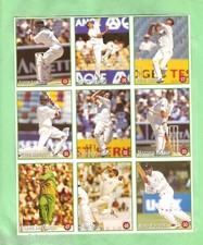 #T314.   #9.   1997/98 SELECT CRICKET STICKER SAMPLE PROMOTIONAL  UNCUT SHEET
