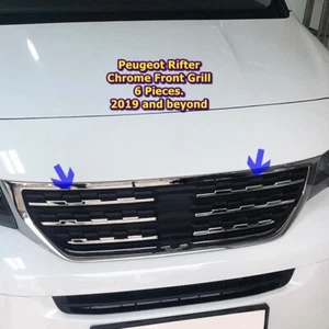 For Peugeot Rifter Chrome Front Grill 6 Pieces. 2019 and Up. Stainless Steel. - Picture 1 of 6