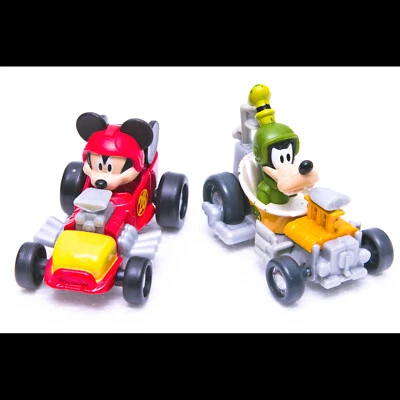 2016 Mattel Disney Roadster Racers MICKEY & GOOFY Race Cars | Used | Free S&H ! - Image 1 of 4