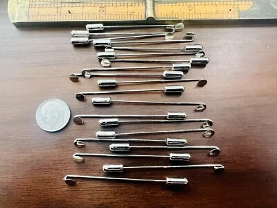 20 Vintage Stick Pin Blanks Jewelry Making Unfinished DIY Silver Lot 5mm Pads - Image 1 of 4