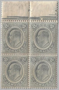 Jamaica KEVII 2d. gray block, Scott 60/SG57, MNH, CV$40++  (a4326 - Picture 1 of 3