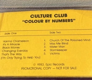 Culture Club Vintage Cassette Tape Promo Colour By Numbers Boy George 1983 - Picture 1 of 6
