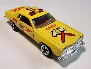 Vintage Kidco Lt. Yellow 77 Dodge Monaco 1/64 Diecast Fire Department Chief - Picture 1 of 11