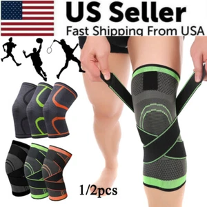1/2pz Ginocchiera Compressione Tutore Supporto Sport Dolori Articolari Sollievo Artrite - Foto 1 di 22