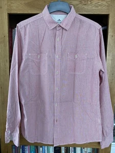 Easy 100% Cotton Shirting, UK Designed, Medium, Long Sleeved Shirt, Pink Stripe - Picture 1 of 14